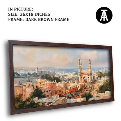 Artwork in Dark Brown Frame
