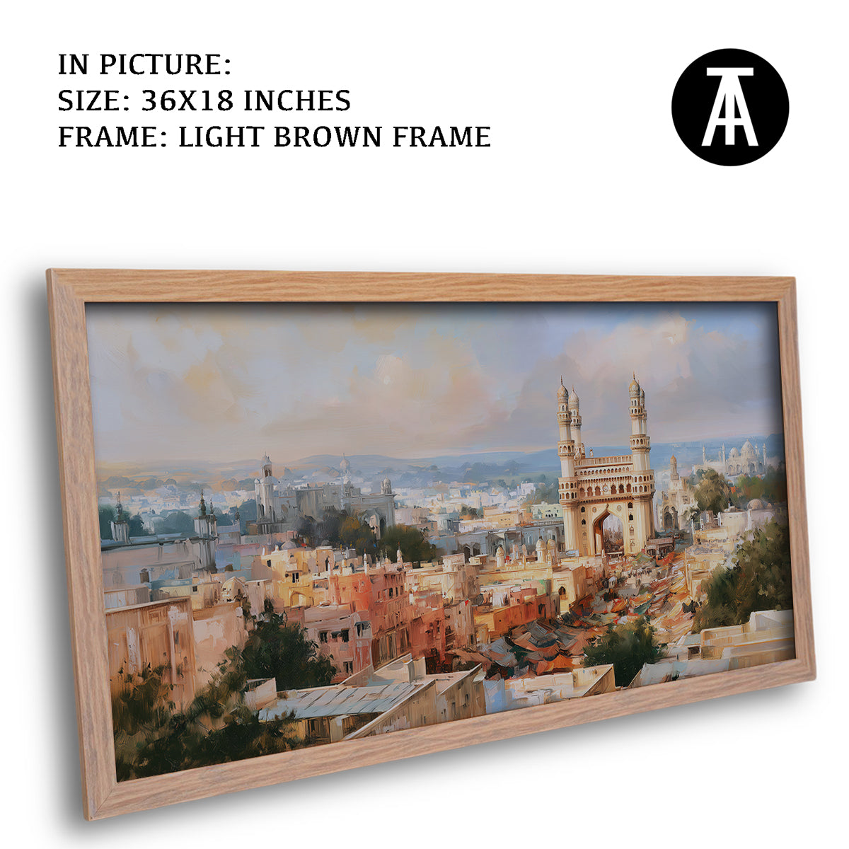 Artwork in Light Brown Frame
