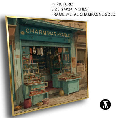 Artwork in Metal Champagne Gold Frame