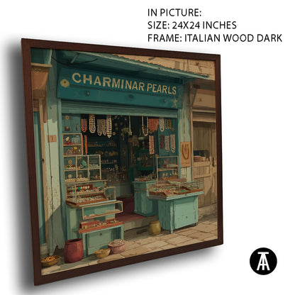 Artwork in Dark Wood Frame