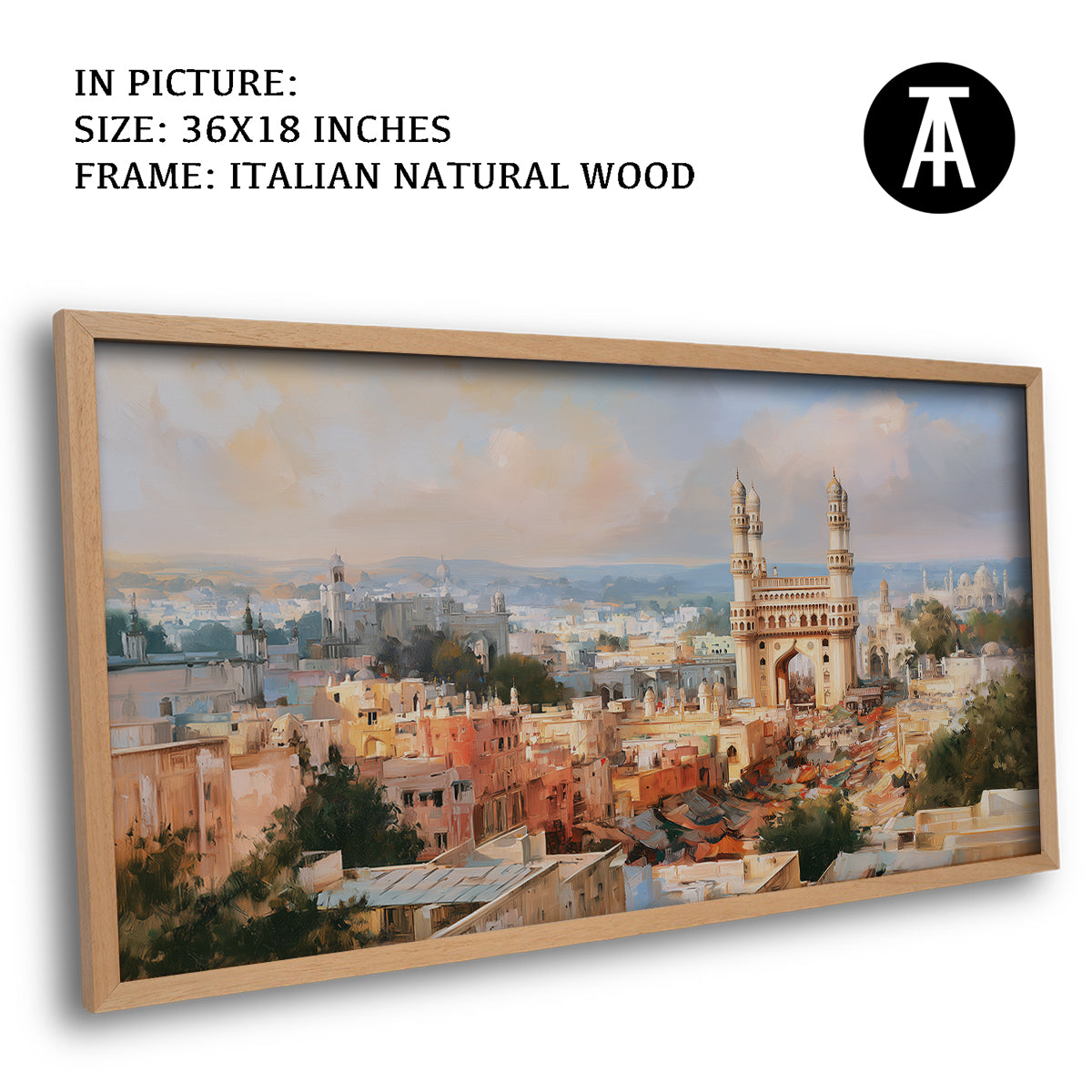 Artwork in Natural Wood Frame