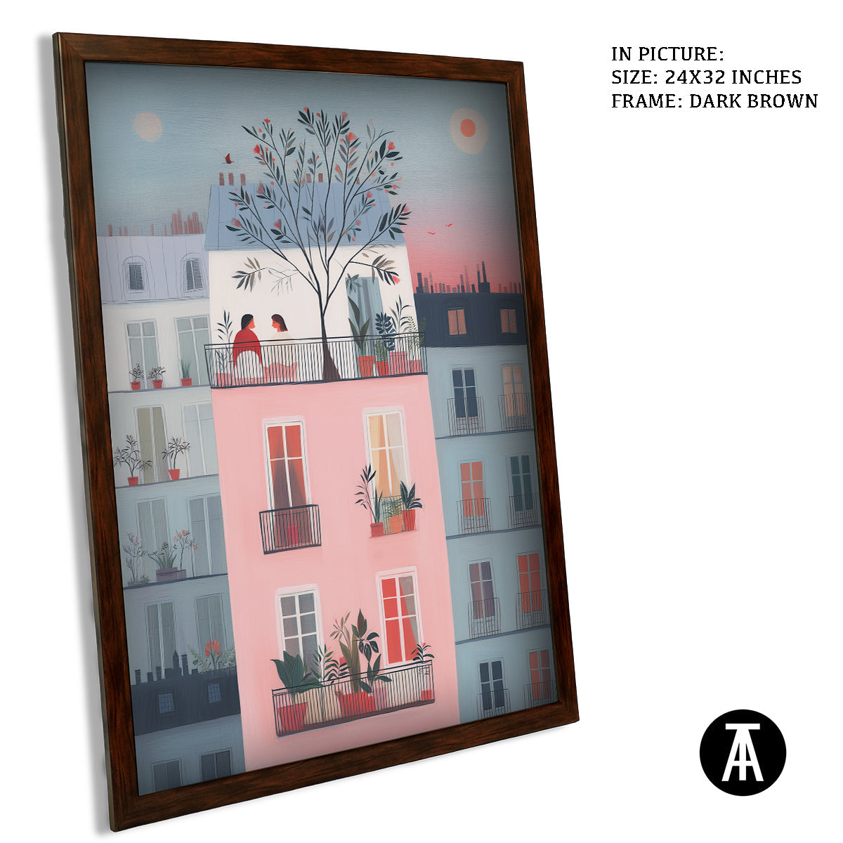 Artwork in Dark Brown Frame