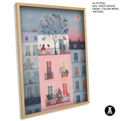 Artwork in Natural Wood Frame