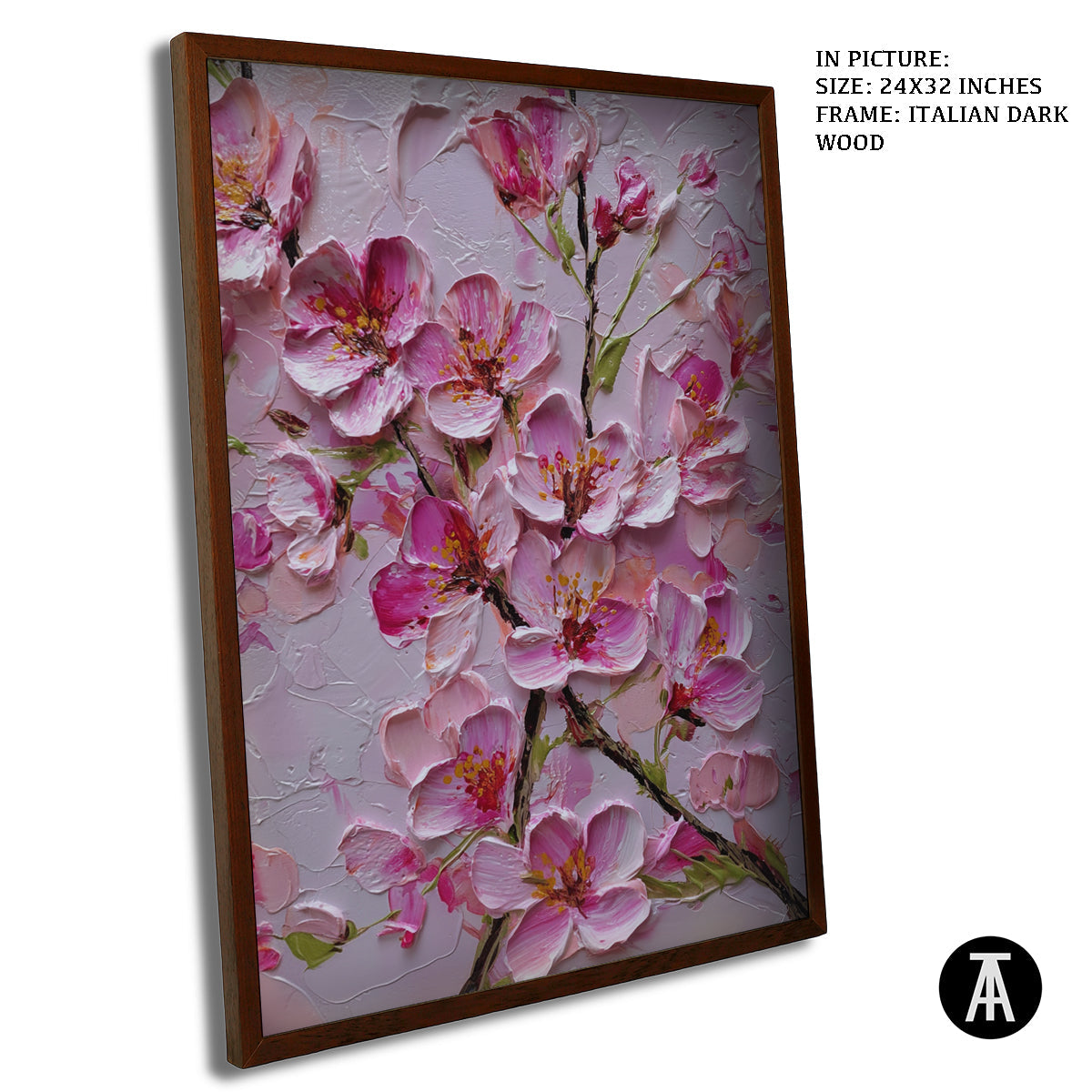 Artwork in Dark Wood Frame