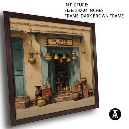 Artwork in Dark Brown Frame