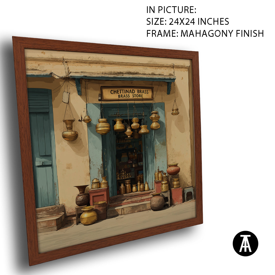 Artwork in Mahogany Finish Frame