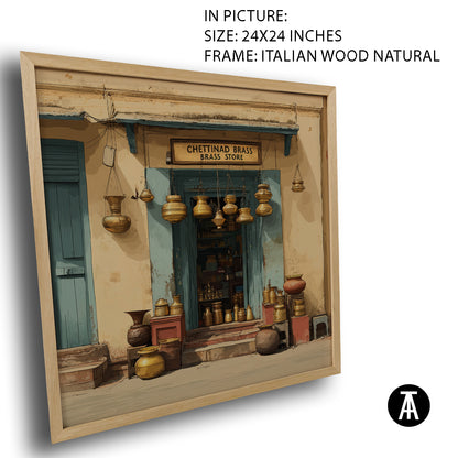 Artwork in Natural Wood Frame