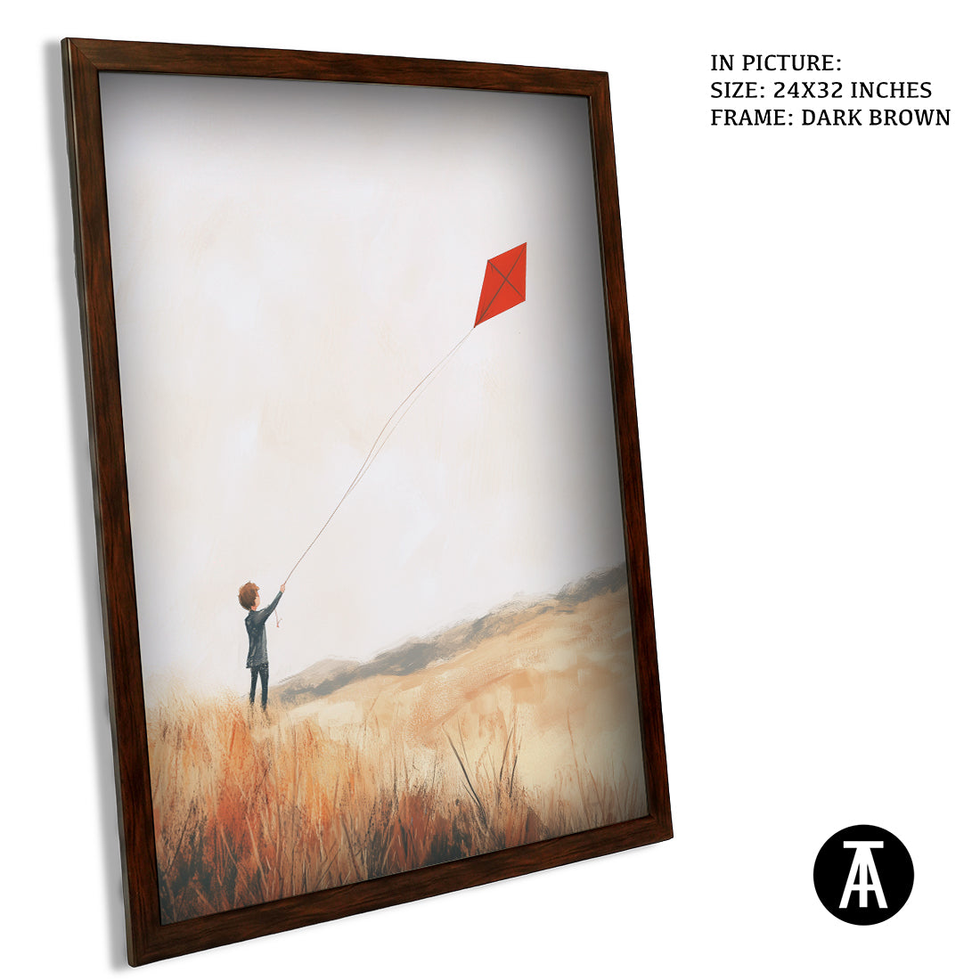 Sample Artwork in Dark Brown Frame