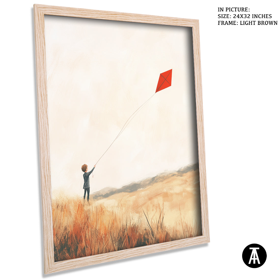 Sample Artwork in Light Brown Frame