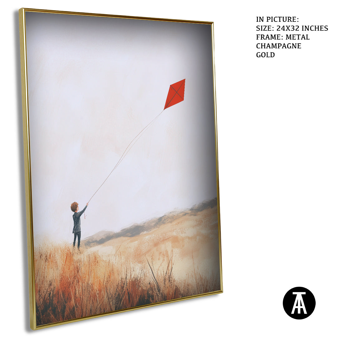 Sample Artwork in Champagne gold Metal Frame