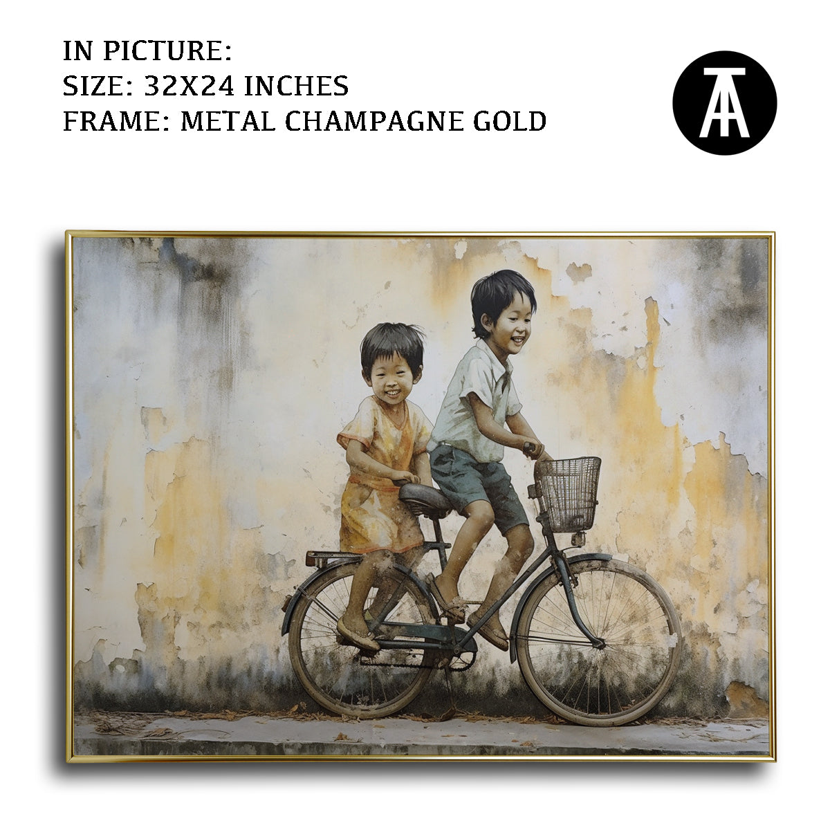 Artwork in Light Brown Frame