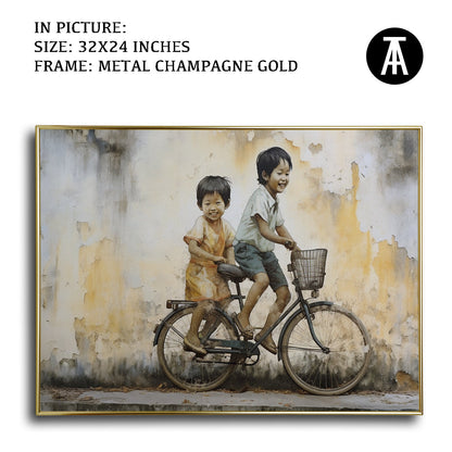 Artwork in Light Brown Frame