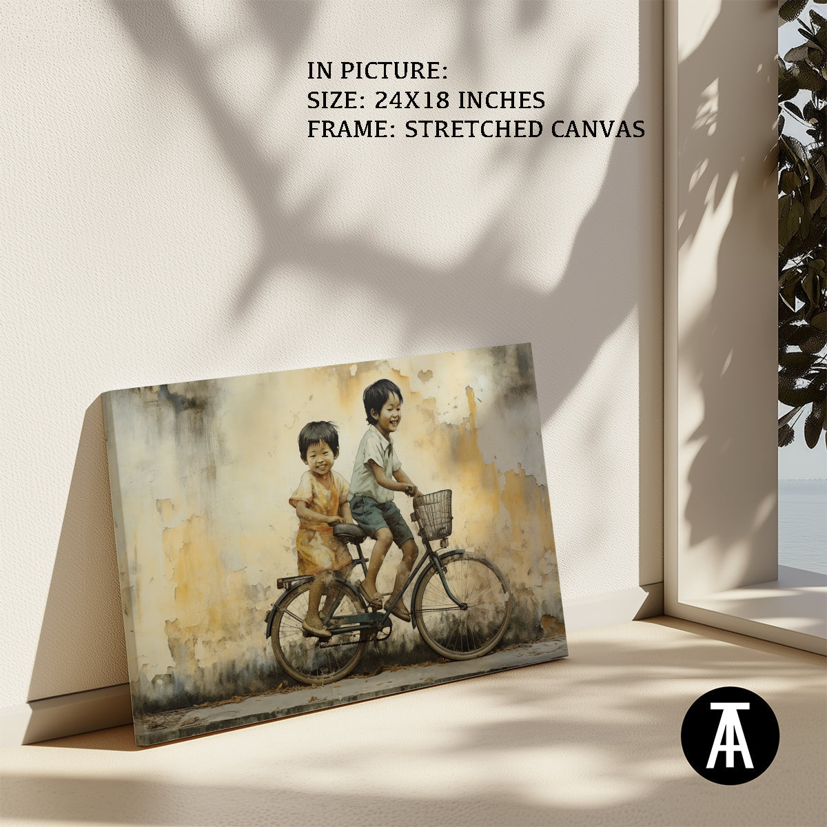 Artwork in Natural Wood Frame