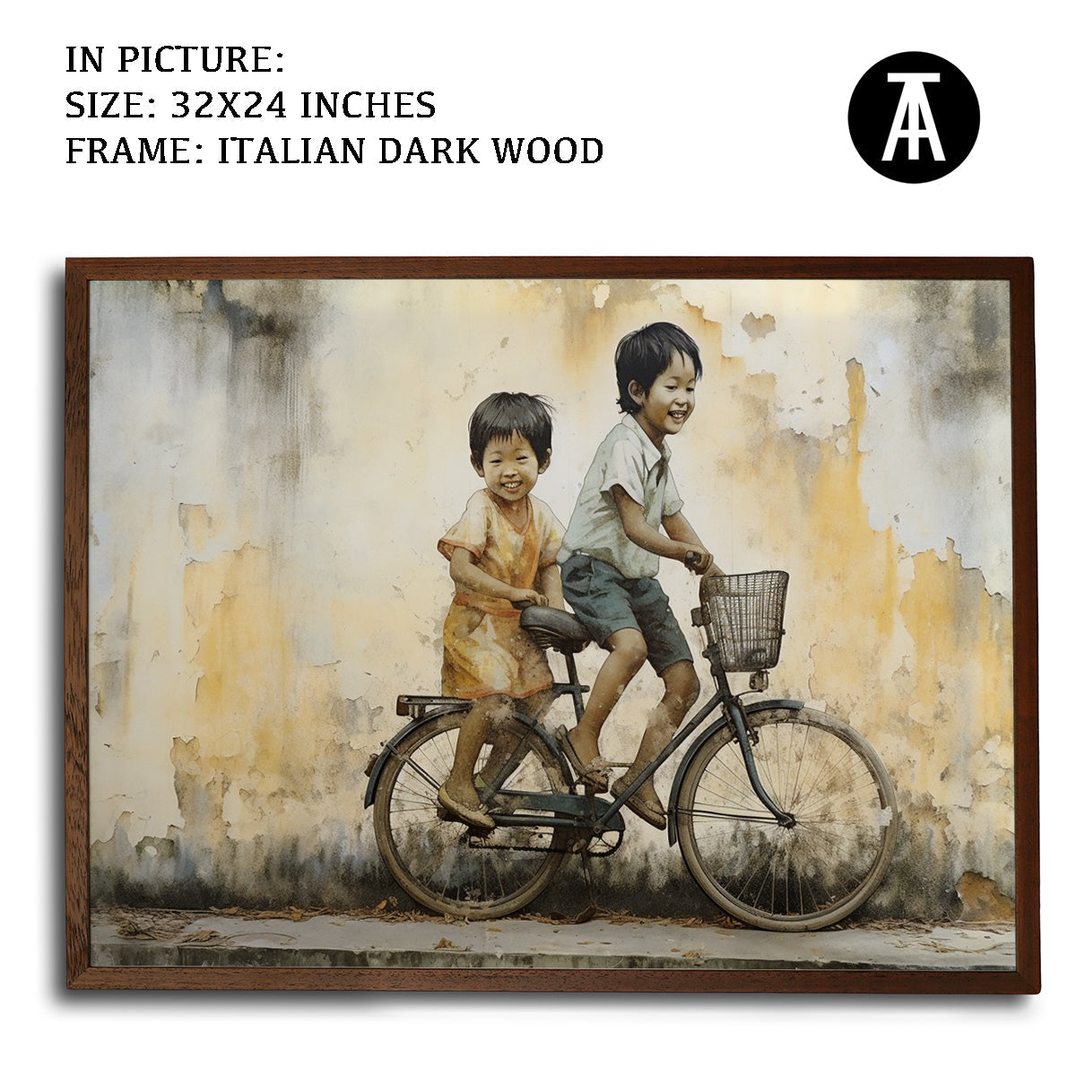 Artwork in Dark Wood Frame