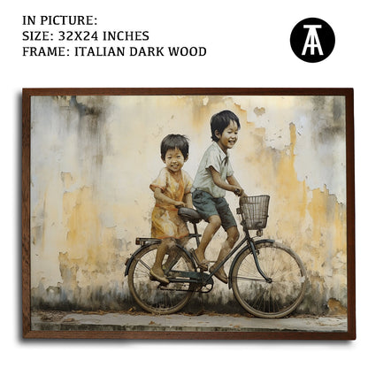 Artwork in Dark Wood Frame