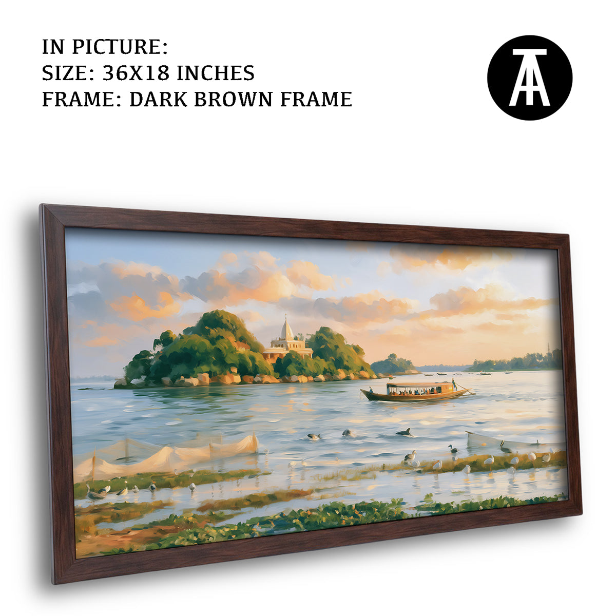 Artwork in Dark Brown Frame