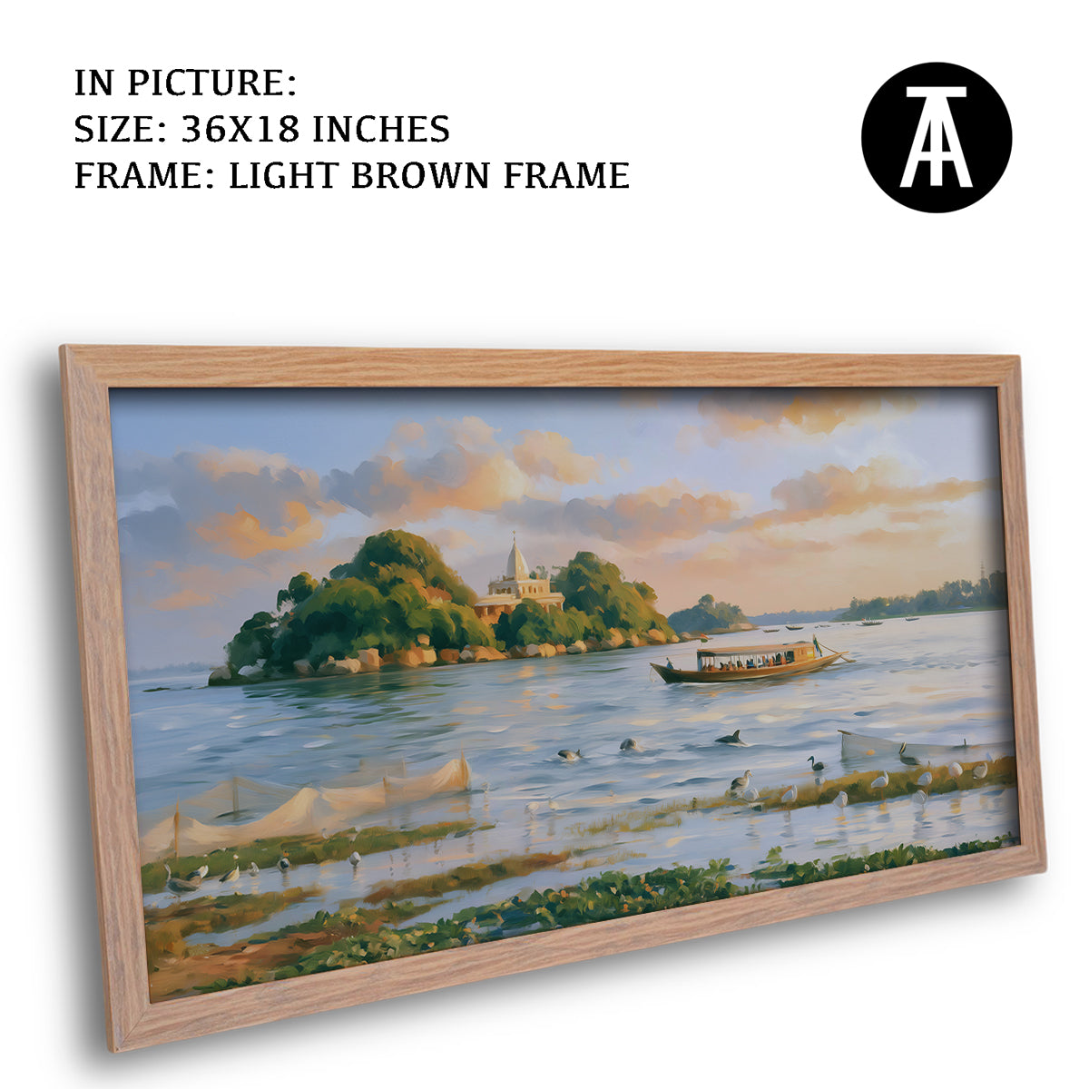 Artwork in Light Brown Frame