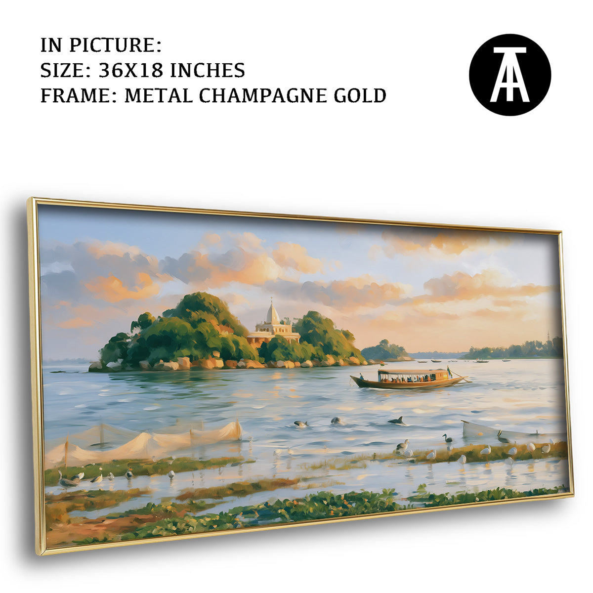 Artwork in Metal Champagne Gold Frame