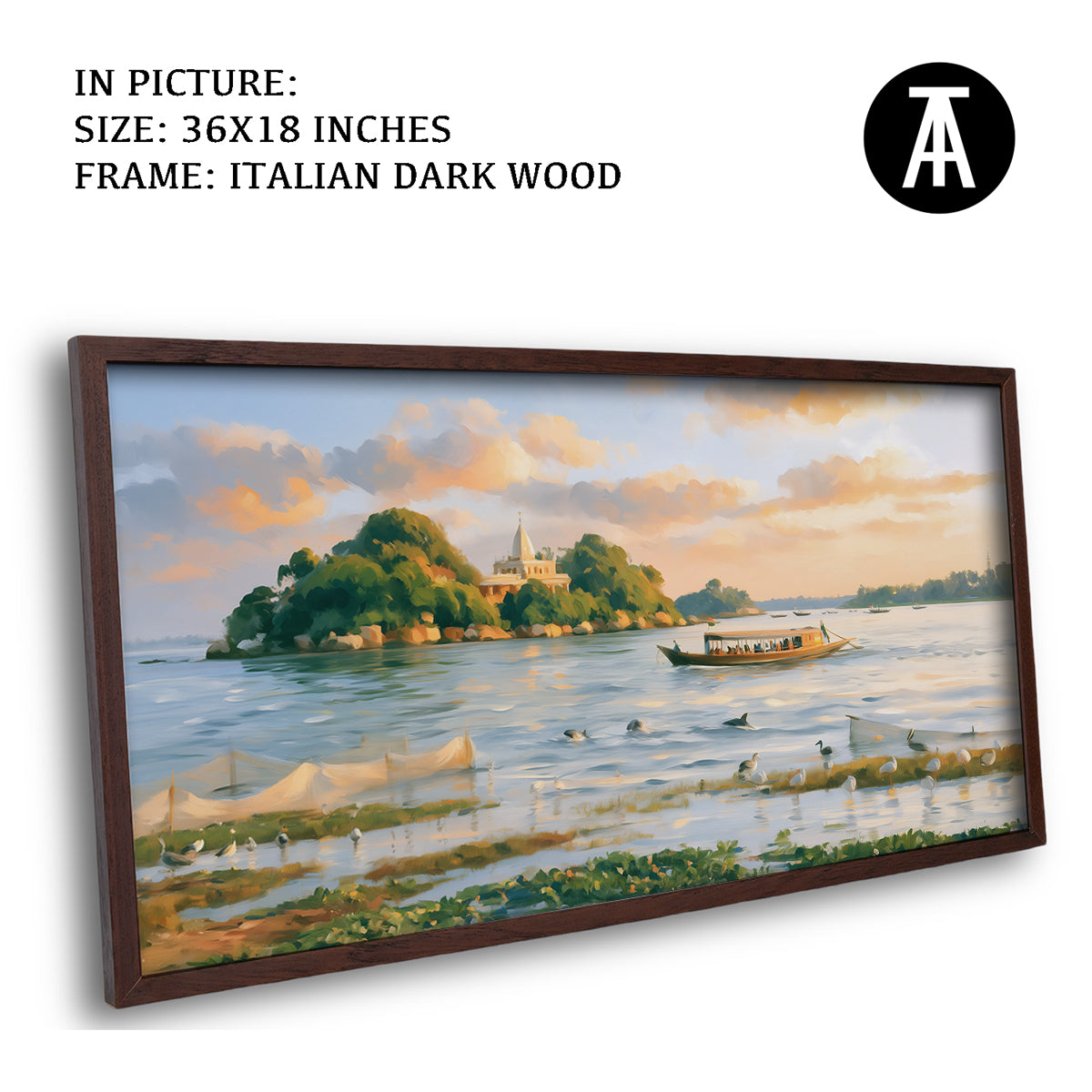 Artwork in Dark Wood Frame