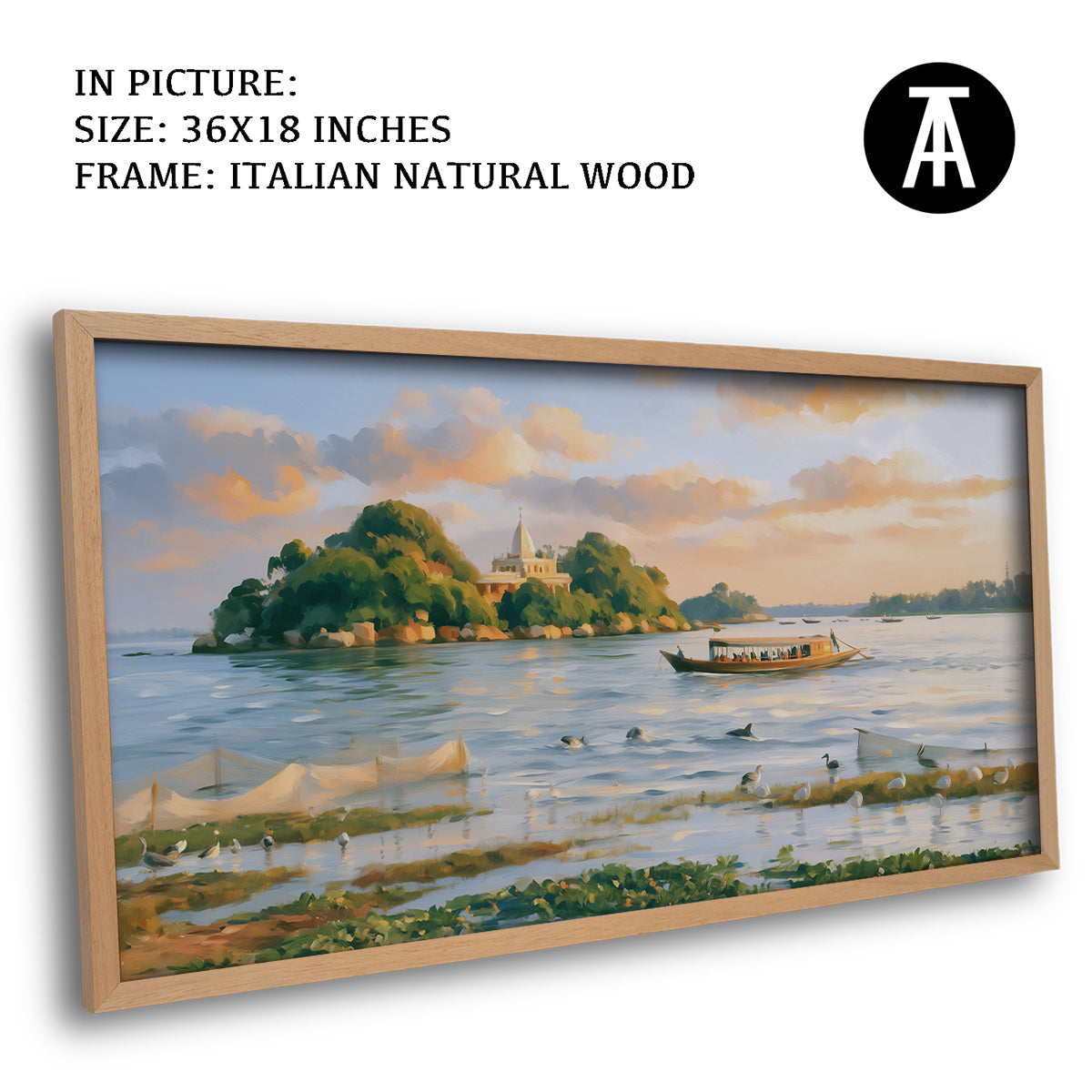 Artwork in Natural Wood Frame