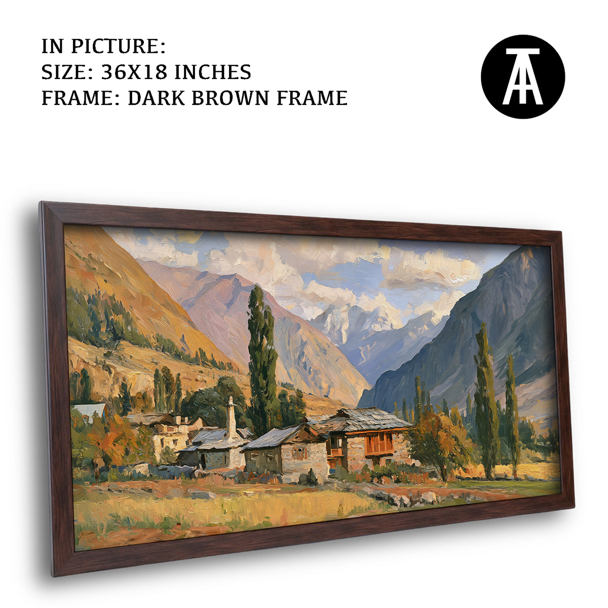 Artwork in Dark Brown Frame