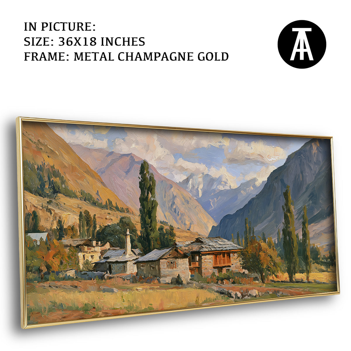 Artwork in Metal Champagne Gold Frame
