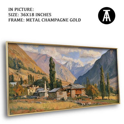Artwork in Metal Champagne Gold Frame