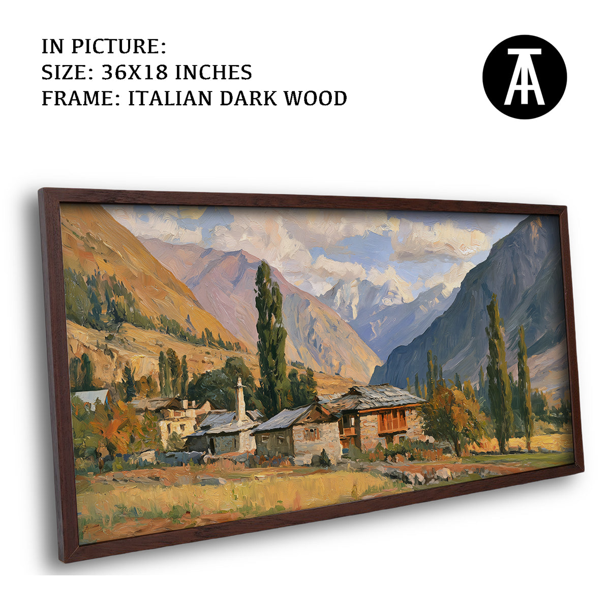 Artwork in Dark Wood Frame