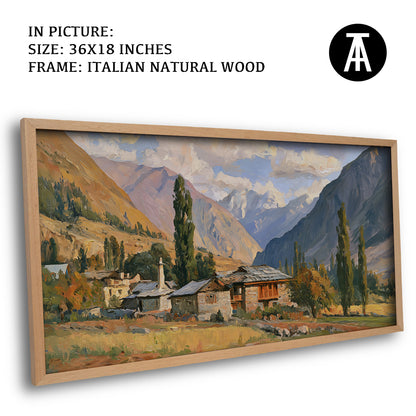 Artwork in Natural Wood Frame