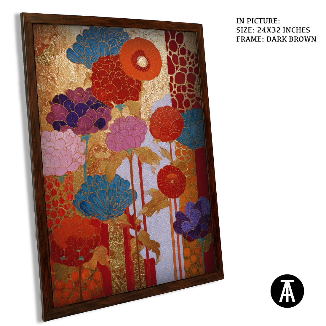 Sample Artwork in Dark Brown Frame