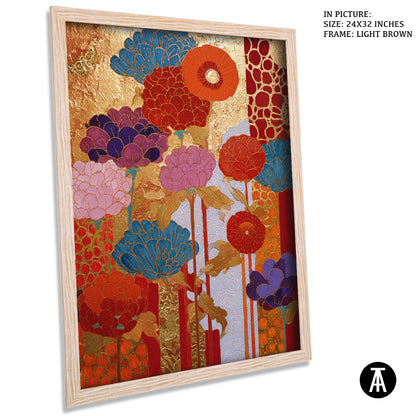 Sample Artwork in Light Brown Frame
