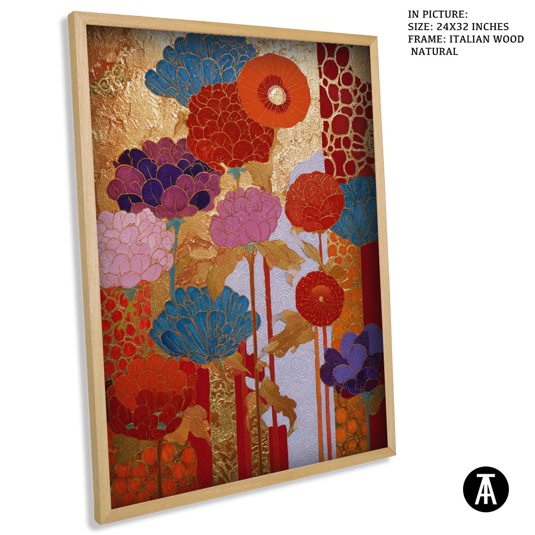 Sample Artwork in Italian Wood Framing Natural