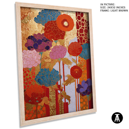 Artwork in Dark Brown Frame