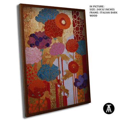 Artwork in Dark Wood Frame