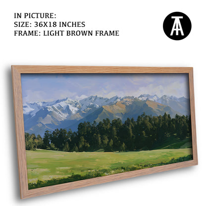 Artwork in Light Brown Frame