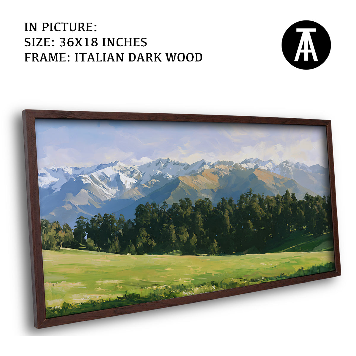Artwork in Dark Wood Frame