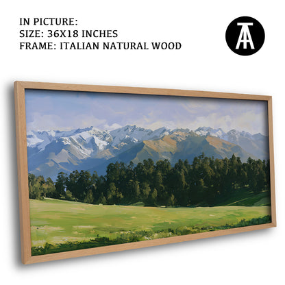 Artwork in Natural Wood Frame