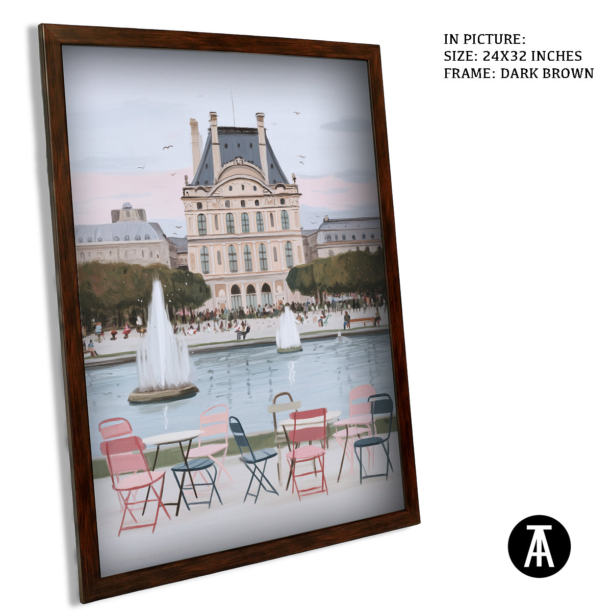 Artwork in Dark Brown Frame