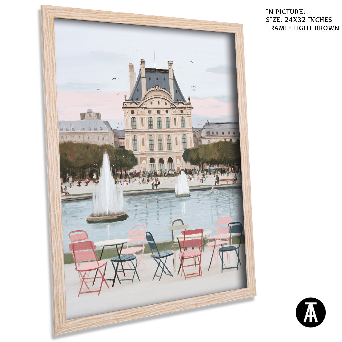 Artwork in Light Brown Frame