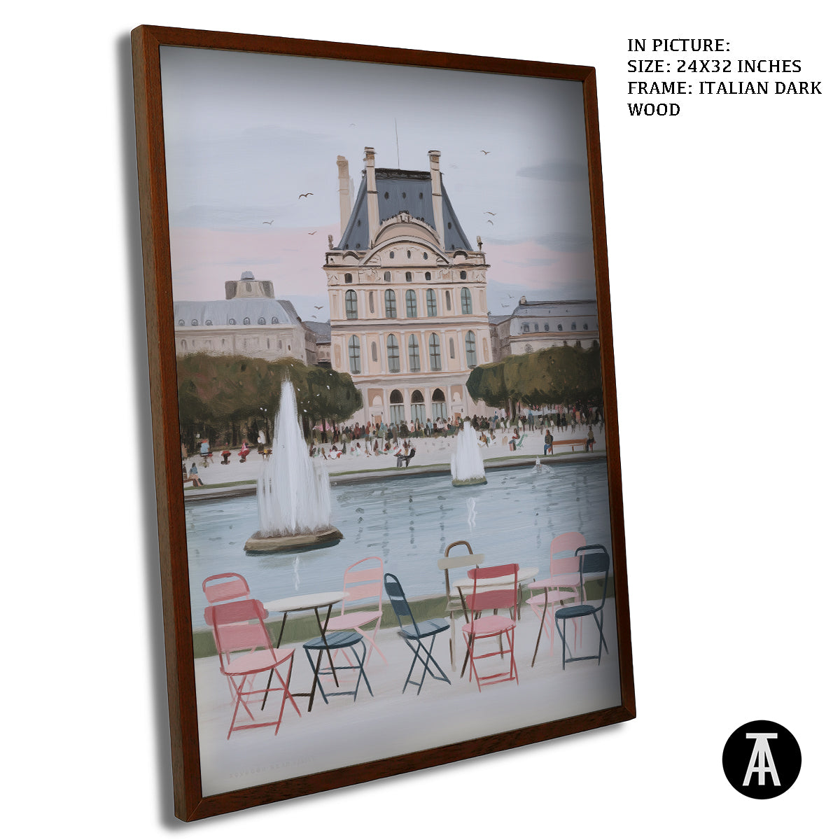 Artwork in Dark Wood Frame