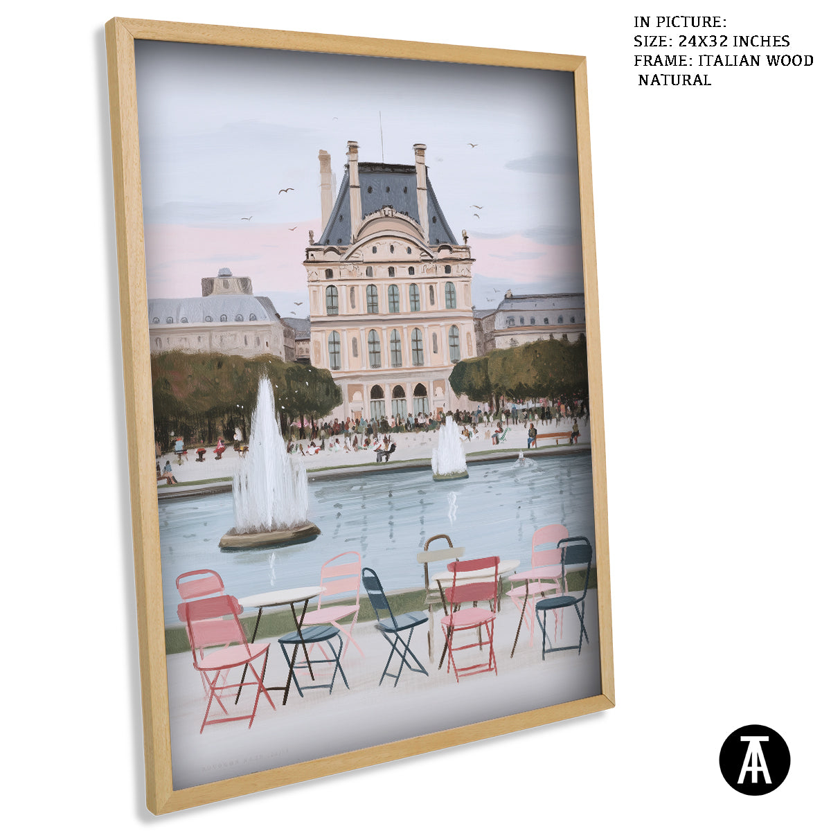 Artwork in Natural Wood Frame