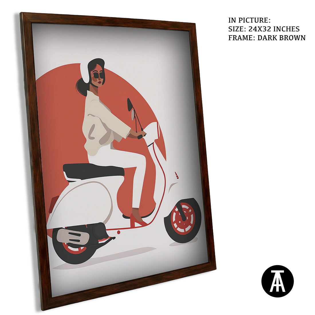 Sample Artwork in Dark Brown Frame