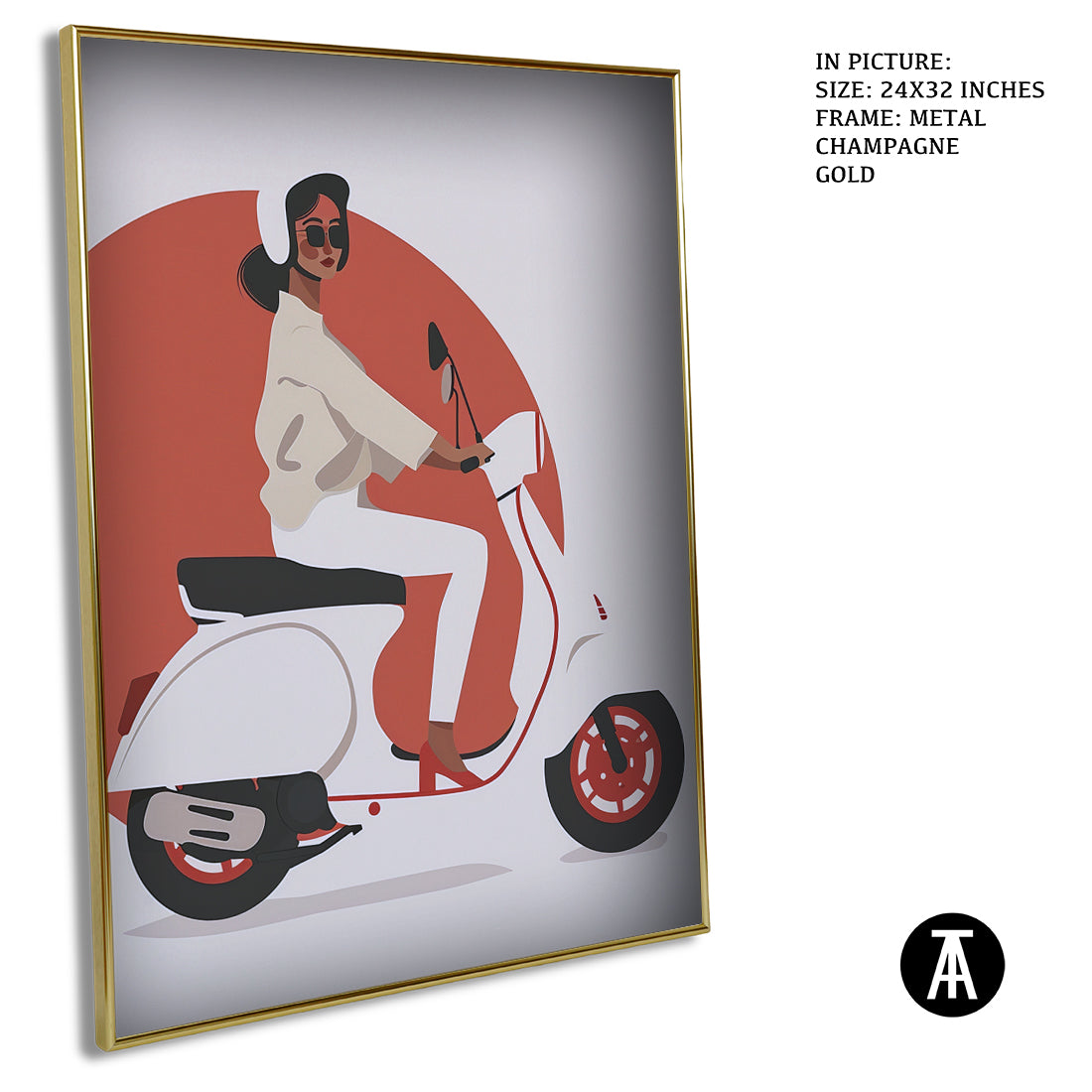 Sample Artwork in Champagne gold Metal Frame