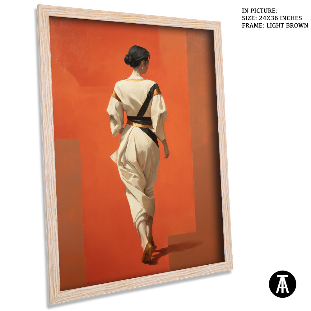 Artwork in Light Brown Frame