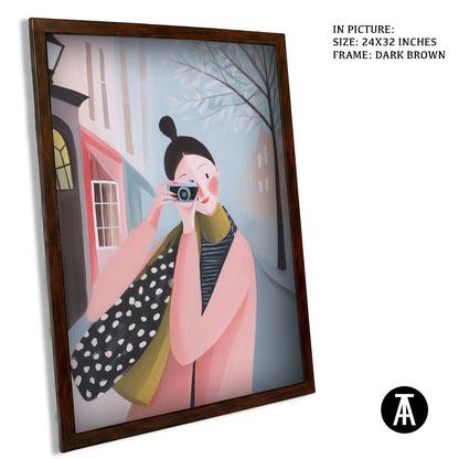 Artwork in Dark Brown Frame