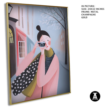 Artwork in Metal Champagne Gold Frame