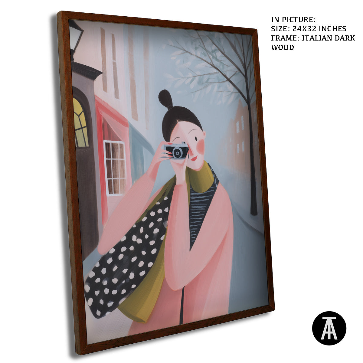 Artwork in Dark Wood Frame