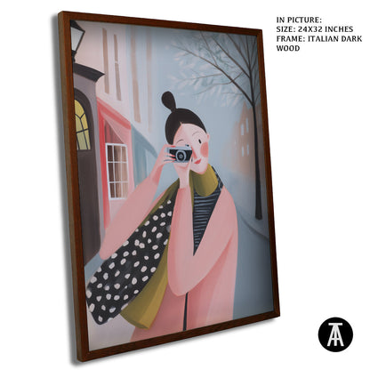 Artwork in Dark Wood Frame