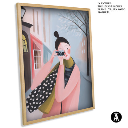 Artwork in Natural Wood Frame