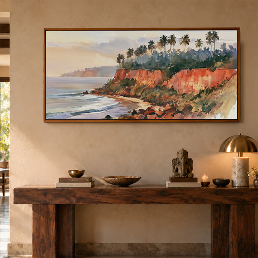 Panoramic Indian Painting in a Lifestyle Setting